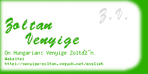 zoltan venyige business card